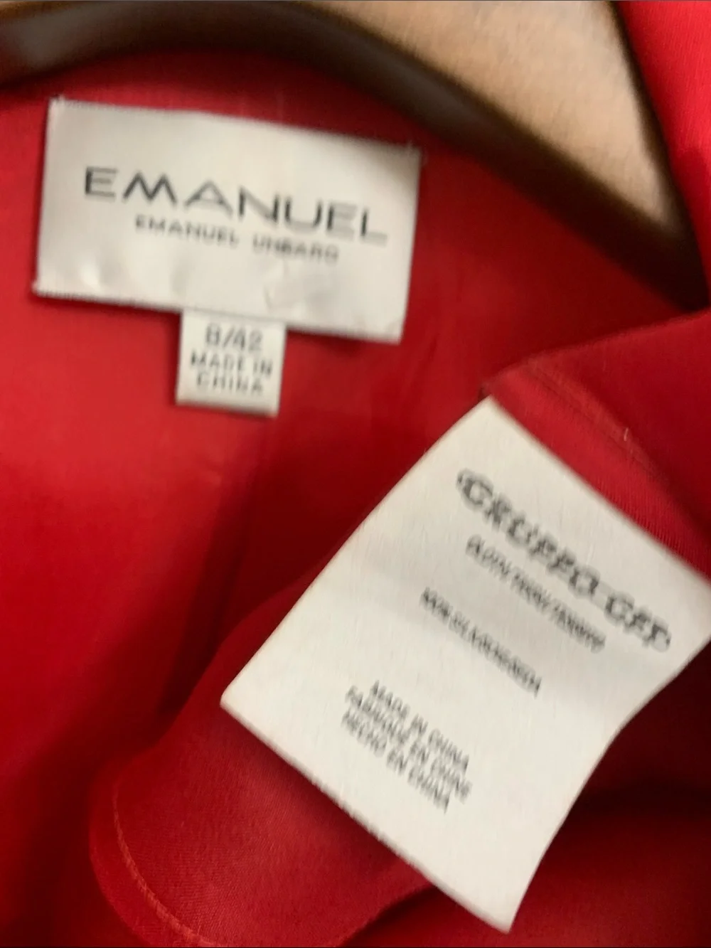 Emanuel Ungaro Silk Vintage Dinner Jacket Red Designer lightweight RARE